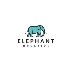 minimalist elephant vector logo template