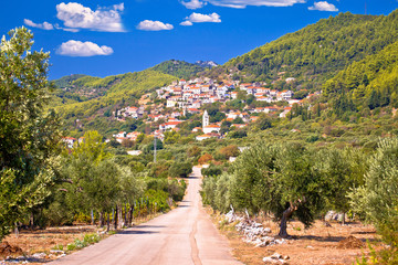 Korcula. Village of Cara in green island landscape view,