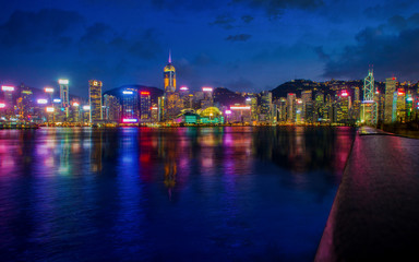 Fototapeta na wymiar Hong Kong Skyline - Victoria Harbor
