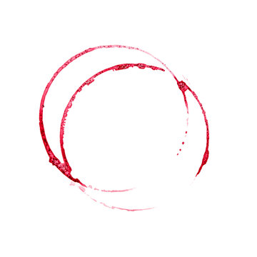 Isolated photo of red wine stains
