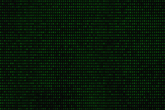 Binary code. Green background Binary code 1 with 0 for programmers and hackers.