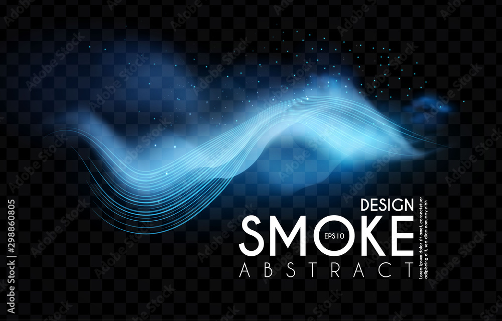 Canvas Prints abstract transparent light wave and smoke effect. magic mist.