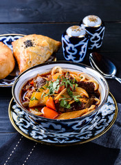 Kaurma laghman noodles fried traditional