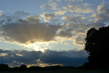 dramatic sky before sunset