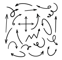 vector hand drawn arrows set on a white background
