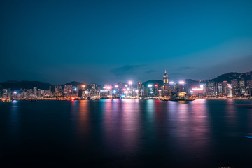 Fototapeta premium Hong Kong Victoria Harbor Night View