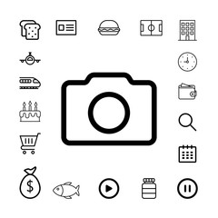 Camera outline icon for web and mobile