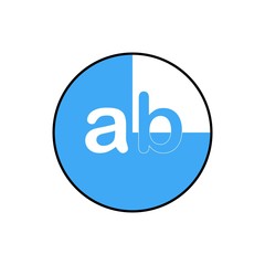 Initial Letter Logo AB Template Vector Design