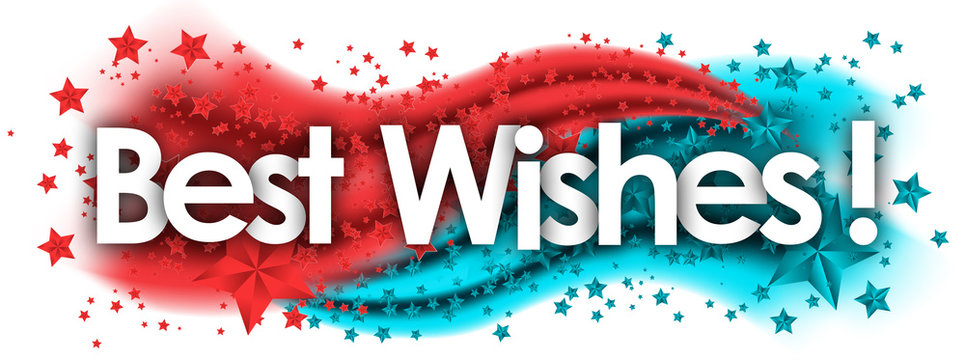 best wishes in stars colored background
