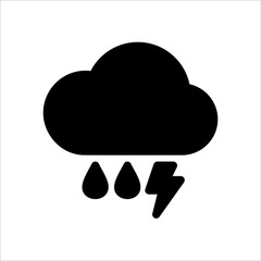 Rain and lightning icon. Symbol of Weather icon with trendy flat style icon for web, logo, app, UI design. isolated on white background. vector illustration eps 10