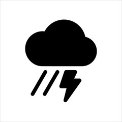 Rain and lightning icon. Symbol of Weather icon with trendy flat style icon for web, logo, app, UI design. isolated on white background. vector illustration eps 10