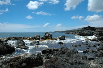 natural landscape of easter island beaches volcanic rocks