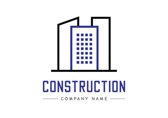 Black and blue logo building on whiet background, Creative architecture vector design, Brand business company