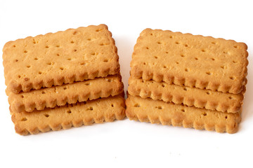 Chip cookie isolated on white background, homemade crunchy biscuits.