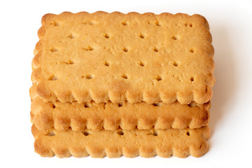 Chip cookie isolated on white background, homemade crunchy biscuits.