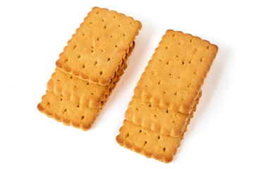 Chip cookie isolated on white background, homemade crunchy biscuits.