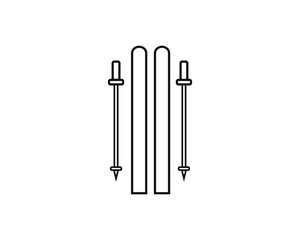 simple icon vector with skis shape