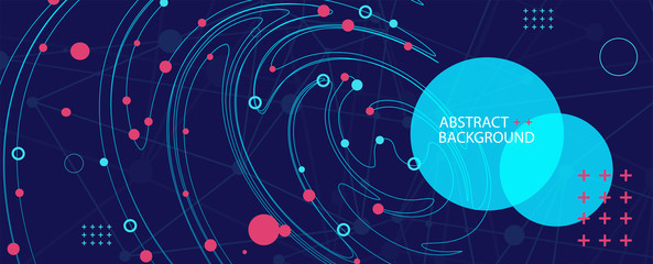 Fototapeta premium Template for science and technology presentation. Plexus style background.