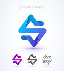 Vector abstract letter S logo design template. Simple icons set