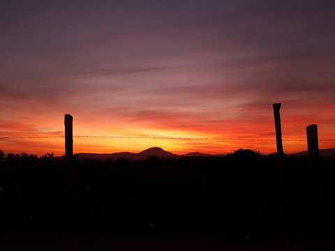 An orange sunset in Brazil