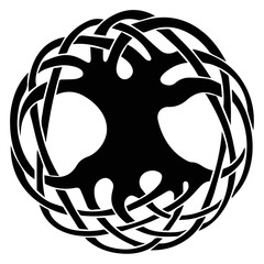 Yggdrasil. World tree Black