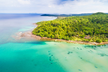 Aerial view paradise island sea beach beautiful of nature