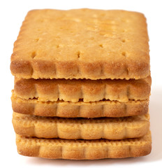 Chip cookie isolated on white background, homemade crunchy biscuits.