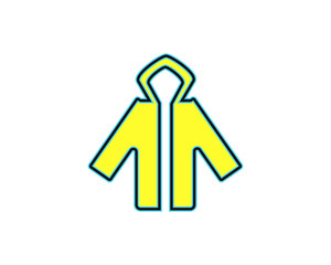 raincoat shaped simple icon vector