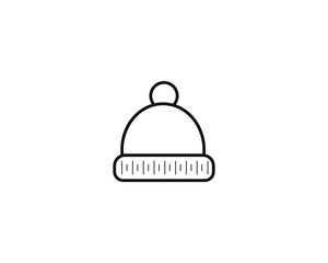 winter hat shaped simple icon vector
