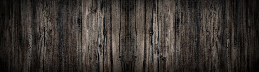 old brown rustic dark wooden texture - wood background panorama long banner