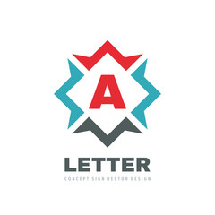 Letter a - concept logo template design. Abstract creative sign. Shablon for any letter symbol. Vector illustration. 