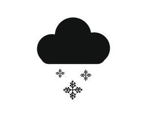 simple icon vector with cloud shape with snow