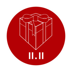 11.11 Shopping day sale poster or web design. Global shopping world day. Crazy sales vector illustration.