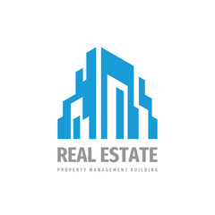 Fototapeta premium Building construction logo template design. Property management sign. Real estate symbol. House city icon. Vector illustration. 
