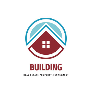 Building House Logo Template Design. Real Estate Sign. Property Management Symbol. Vector Illustration.