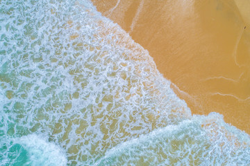 Fototapeta na wymiar Sea wave on sand beach turquoise water nature landscape