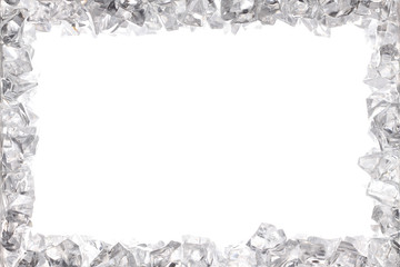 frame made with ice cubes with clipping path included and a large copy space for your text