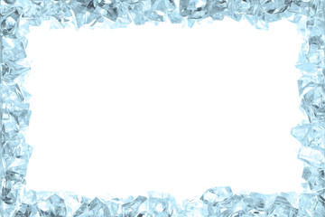 frame made with ice cubes with clipping path included and a large copy space for your text