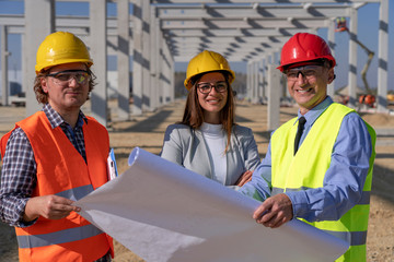 Construction Business Team at Construction Site