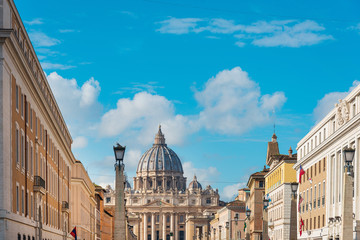 VATICAN CITY,VATICAN - January 18, 2018 : beautiful Street view of Buildings, Vatican city