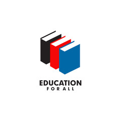 Education logo design with using book icon template