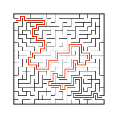 Abstact labyrinth. Educational game for kids. Puzzle for children. Maze conundrum. Find the right path. Vector illustration.