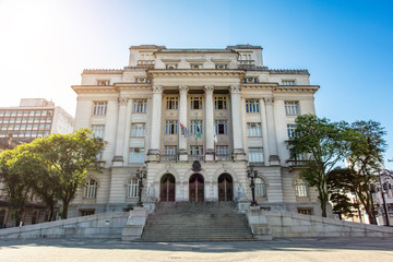 Obraz premium Palace Viscount of Maua Square and Santos City Hall in Sao Paulo, Brazil