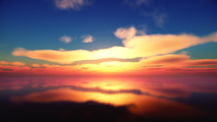 Fototapeta na wymiar Beautify sunset over sea, sun ray