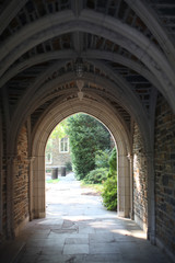 archway corridor in gothic univeristy building