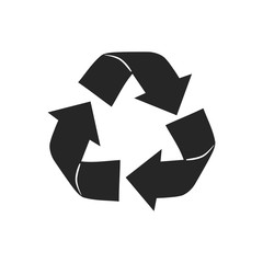 Sign waste processing. The universal recycling symbols. International recycling symbol.