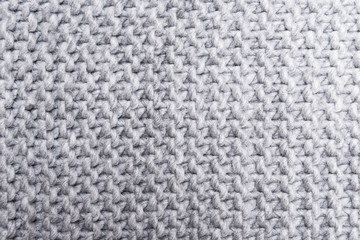 Gray knitted wool texture, pattern, background