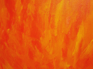 Stroke background of orange color on canvas texture.