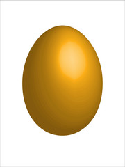 Golden egg, isolated. Easter element decoration for greeting card. Digital drawn vector illustration.