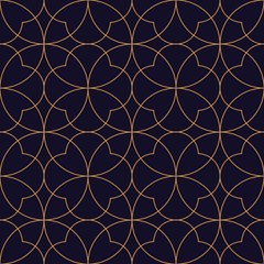 Vector ornamental seamless pattern. Gold and blue background and wallpaper in Arabic style. Geometric pattern. illustration for your design. ь